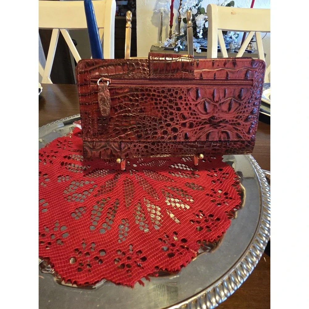 Kate Landry Faux Crocodile Burgandy Wallet